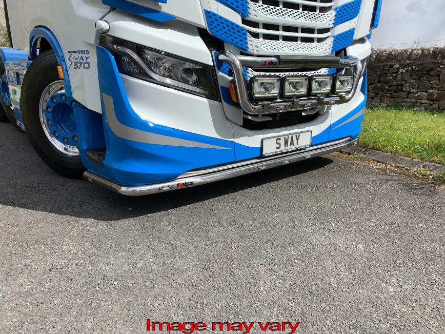 Stainless Steel LoBar for Iveco S-Way | 5 White + 2 Amber LEDs