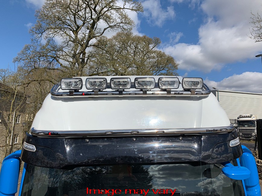 Aluminum VisorBar for Iveco S-Way AS | Wide Model with 5 Amber LEDs