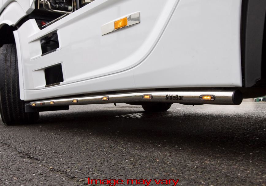 Aluminum SideBars for Mercedes Actros MP4 & MP5 | Wheelbase 3700mm | 5 Amber LEDs