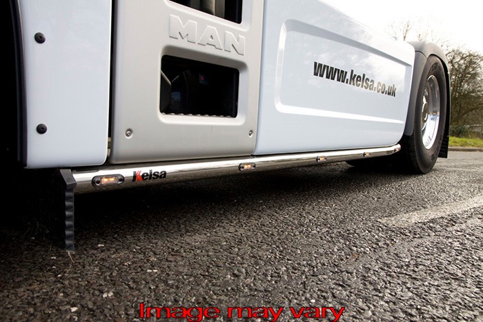 Aluminum SideBars for MAN TGX Euro 6 | Wheelbase 3600mm | 5 Amber LEDs