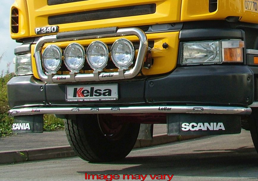 Aluminum LoBar for Scania R1 with Construction Bumper | 5 Amber LEDs