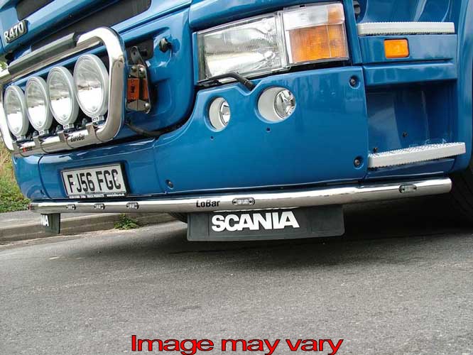 Aluminum LoBar for Scania R1 with High Bumper | 7 Amber LEDs