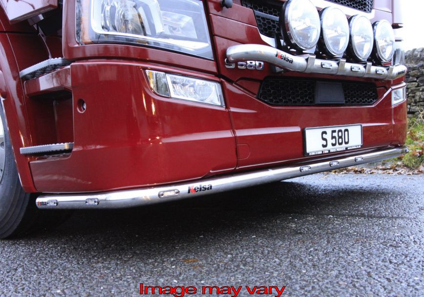 Aluminum Lobar for Scania NextGen R&S with Low Bumper | 5 White & 2 Amber LEDs