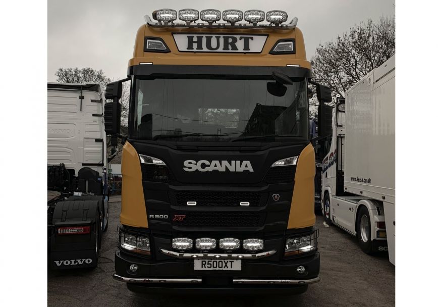Aluminum LoBar for Scania NextGen XT with Construction Bumper | 6 White LEDs