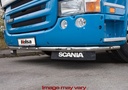 Stainless Steel LoBar for Scania R1 with High Bumper | 5 White & 2 Amber LEDs