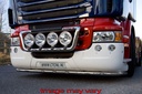Stainless Steel LoBar for Scania R2 with High Bumper | 5 White & 2 Amber LEDs