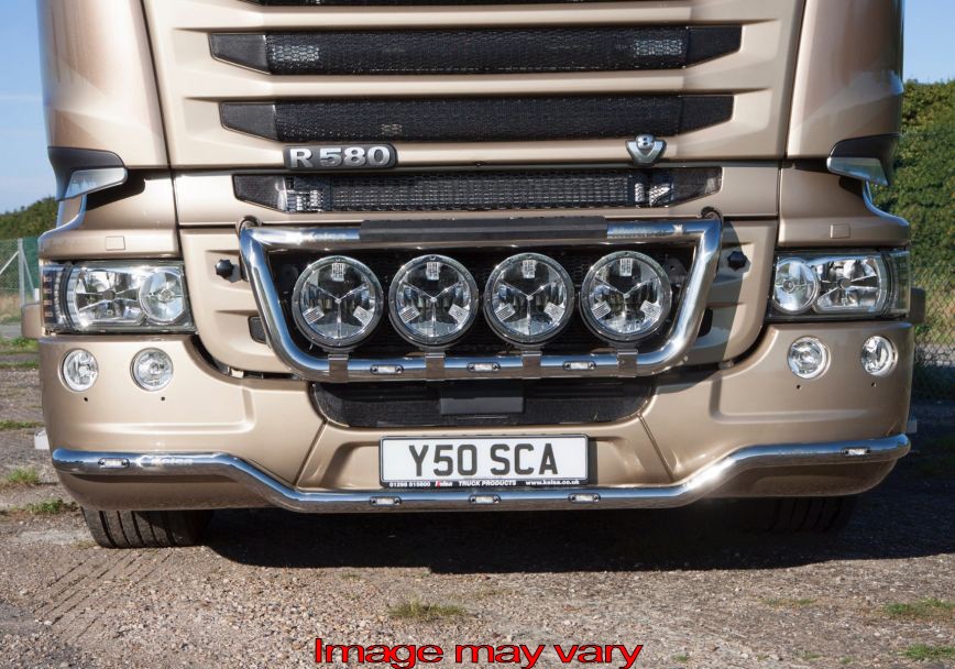 LoBar St. Steel - Scania R2 with Low Bumper (Front) - 5 White LED