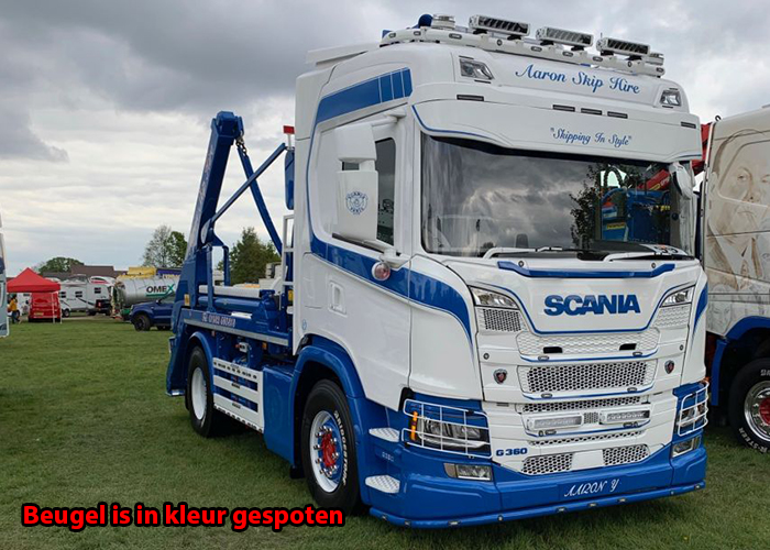 Stainless Steel LoBar for Scania R&S NextGen with Medium P40 Bumper | 5 White & 2 Amber LEDs