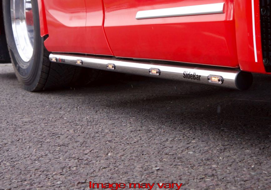 Aluminum SideBars for Scania R&S NextGen 6x2 with Tag Axle | Wheelbase 2950mm | Amber LEDs | up to 2018