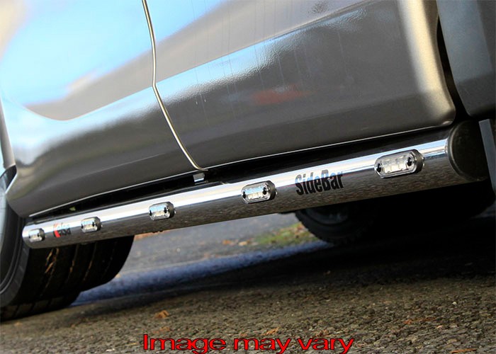 Stainless Steel SideBars for Scania R&S NextGen 6x2 Tag Axle | Wheelbase 3150mm | Amber LEDs | up to 2018