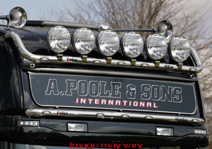 Stainless Steel VisorBar for Scania 4 & R Series Topline | 5 White LEDs