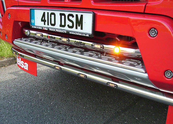 Stainless Steel LedBar for Volvo FMX II | 3 Amber LEDs