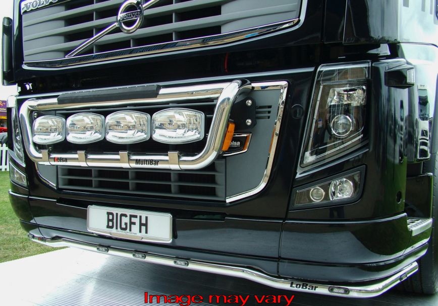 Stainless Steel LoBar for Volvo FH/FM2&3 | 5 White & 2 Amber LEDs