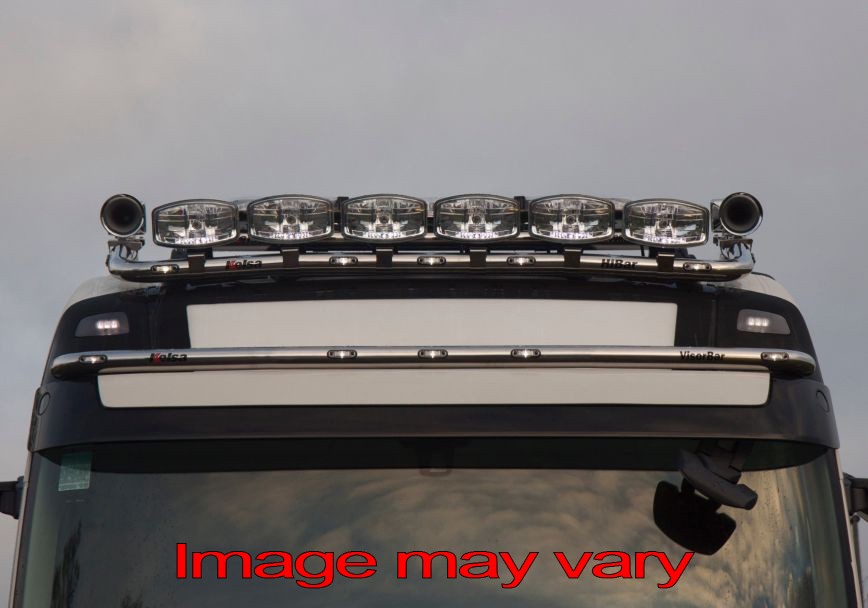 Stainless Steel VisorBar for Volvo FH4 Globe/Globe XL | 5 White LEDs