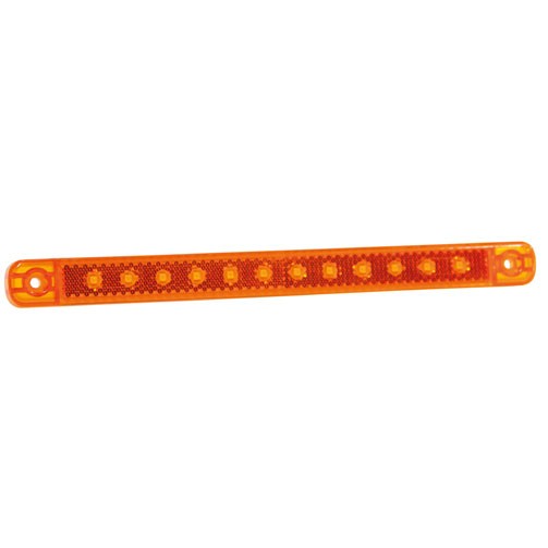 12-LED Side Marker Light with Reflector 12-24V - Amber