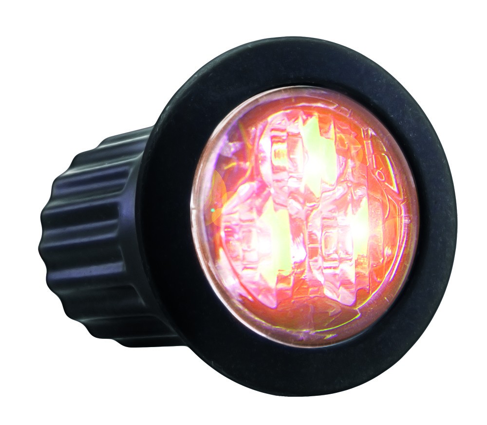 3-LED Round Strobe/Warning Light Orange 12-24V | Flush Mount | Dia 36mm 