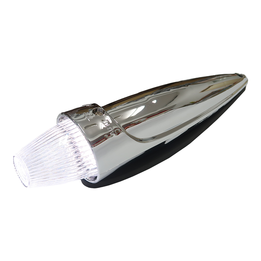 Torpedo LED Roof Marker Light Chrome | White with Clear Lens