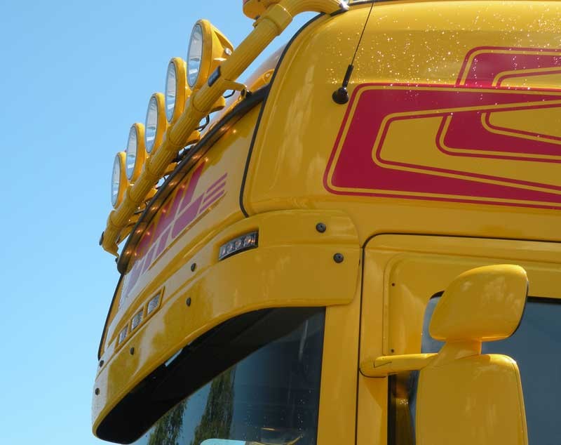 Acrylic Screen for XL Sunvisor Scania 4 & R Series Topline with Lampholes for 5 Position Lights
