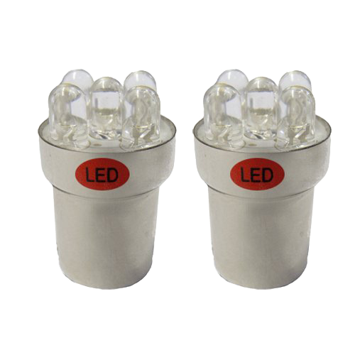 BA15s Lights with 5 LEDs Red | Set of 2 Pieces