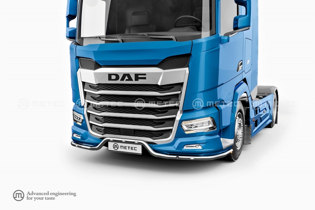 Stainless Steel Spoilerbar "K-Liner" for DAF NGD XF/XG/XG+ | 5 White + 2 Amber LEDs