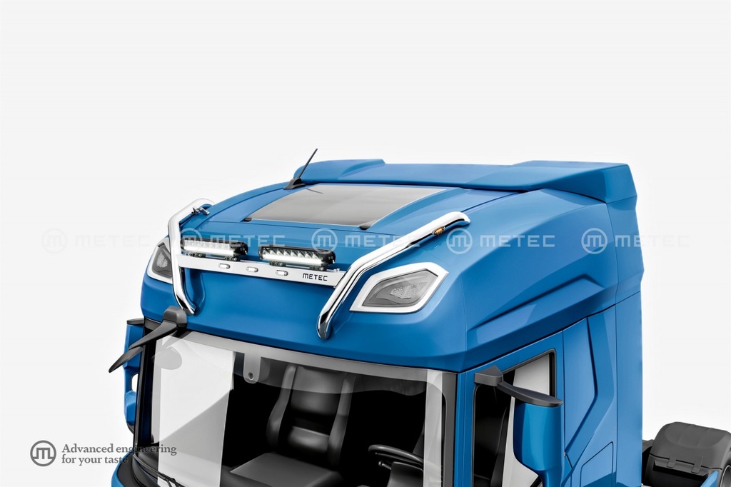 Stainless Steel Roof Light Bar "CROSSBAR" for DAF NGD XF/XG | 3 White + 2 Amber LEDs