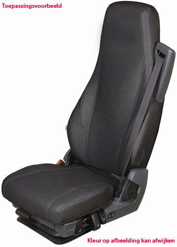 Leather Imit BLACK seat cover uni. Scania R serie LEFT ISRI with integrated headrest
