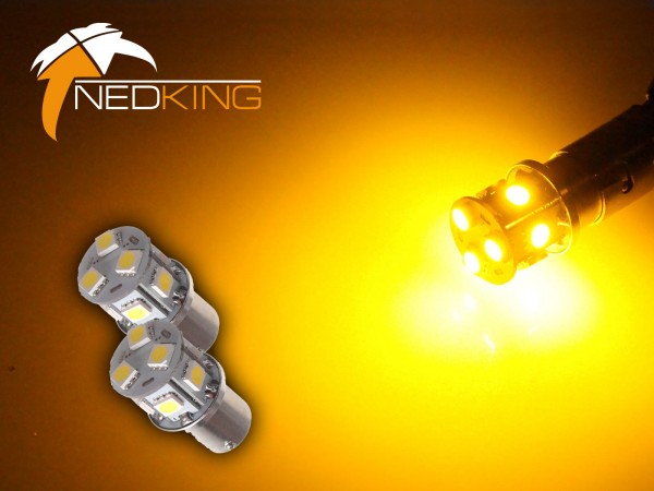 BA15s 9 SMD LED's (2 Pc's) - Yellow