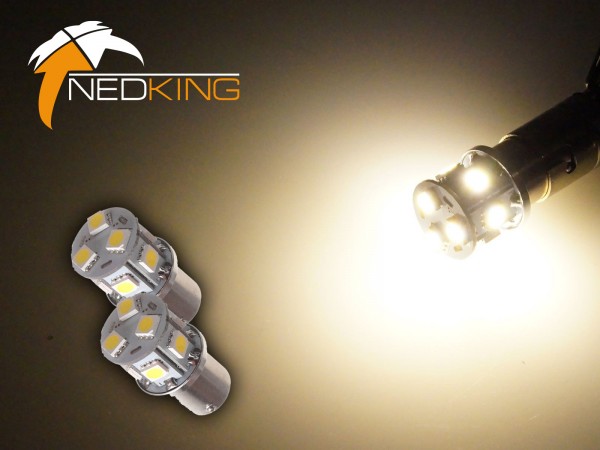 BA15s Lights with 9 SMD LEDs Warm White | Set of 2 Pieces
