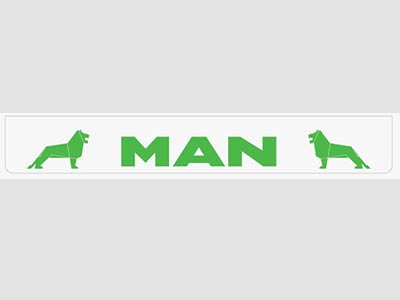 Mudflap Rear Bumper for MAN | White with Green Print | 238x35cm