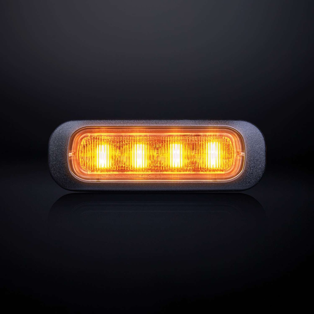 Dark Knight Strobe Light Amber 4 LED Clear Lens
