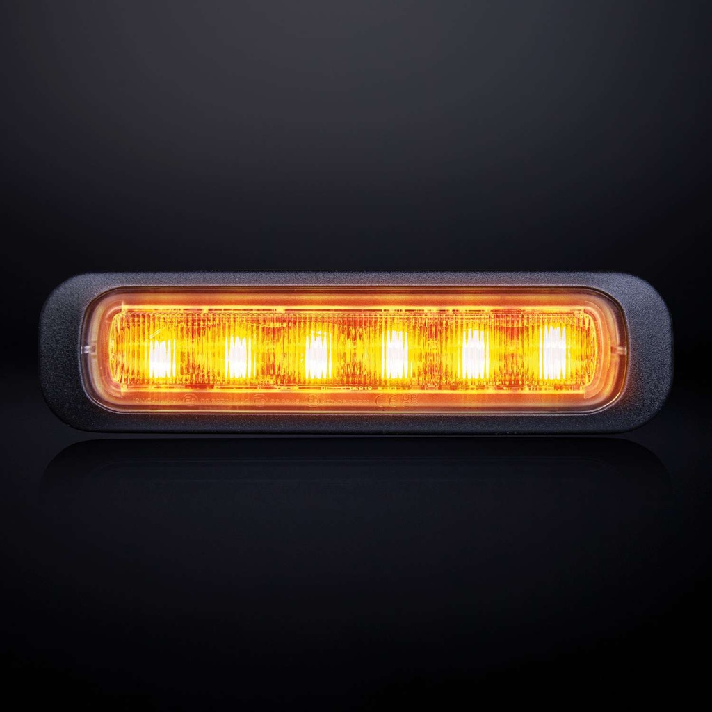 Dark Knight Strobe Light Amber 6 LED Clear Lens 