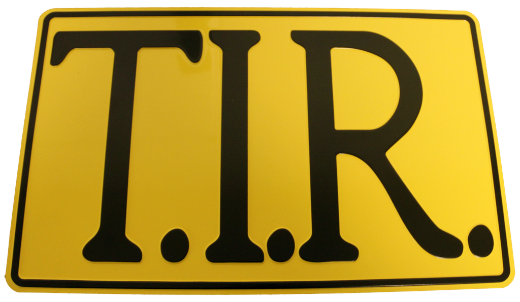 T.I.R. Sign 40x25cm - Yellow with black print