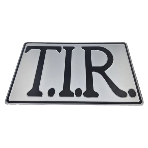 [501104] T.I.R. Sign - Silver With Black Print