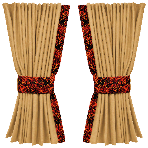 [44050211] Nedking Side Curtains | Caramel | Danish Red | 95cm