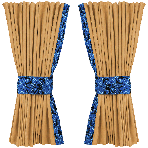 [44050212] Nedking Side Curtains | Caramel | Danish Blue | 95cm