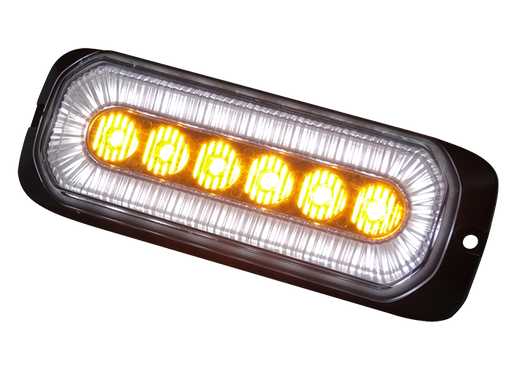 [4635014AW] 6 LED Strobe Light 12-24V | Amber LEDs with White Ring-Shaped Position Light