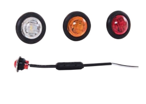 [46350235] Amber LED Position Light Round 12/24V | Clear Lens