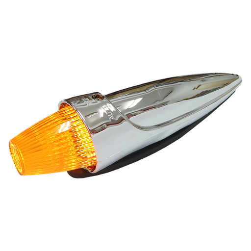 [4635732A-LED] Torpedo LED Roof Marker Light Chrome | Amber with Amber Lens