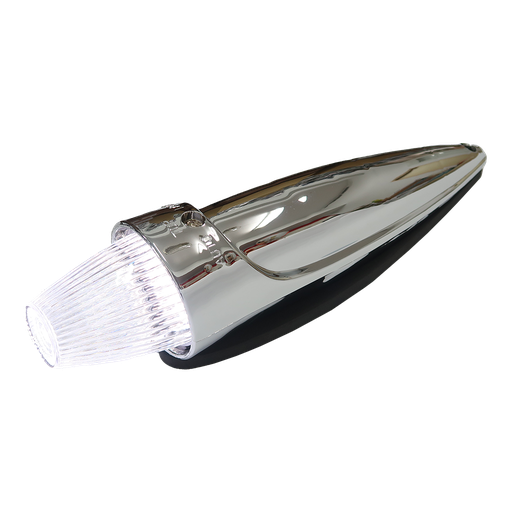 [1100732W-LED] Torpedo LED Roof Marker Light Chrome | White with Clear Lens