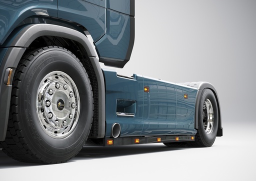 [2607SCA30001.3] Old School Sidebars - Scania NTG 2018 - Wheelbase 3.750mm - Set with lights & cables / 10m connection to vehicle electronic