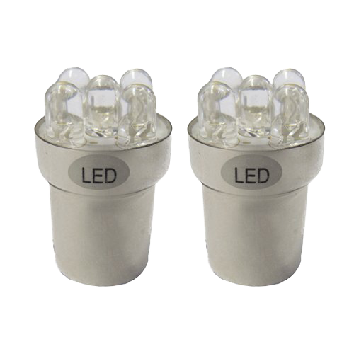 [20167524VW] BA15s 5 Wedge LED's (2 Pc's) - White