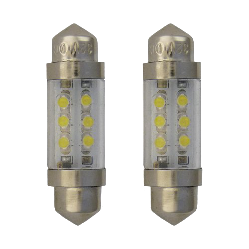 [201F3632VW] SV8.5 Festoon Lamps Short | 4 LEDs White | Set of 2 Pieces