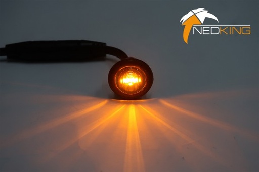 [2607240] Amber LED Position Light Round 12/24V | Smoked Lens