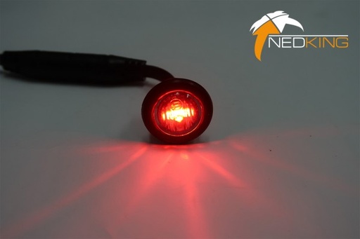 [2607239] Red LED Position Light Round 12/24V | Smoked Lens