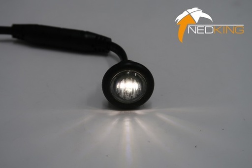 [2607238] White LED Position Light Round 12/24V | Smoked Lens